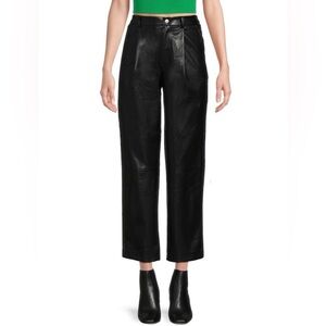 Avec Les Filles | Anthropologie | Faux Leather Wide Leg Pants | Black|Size Large
